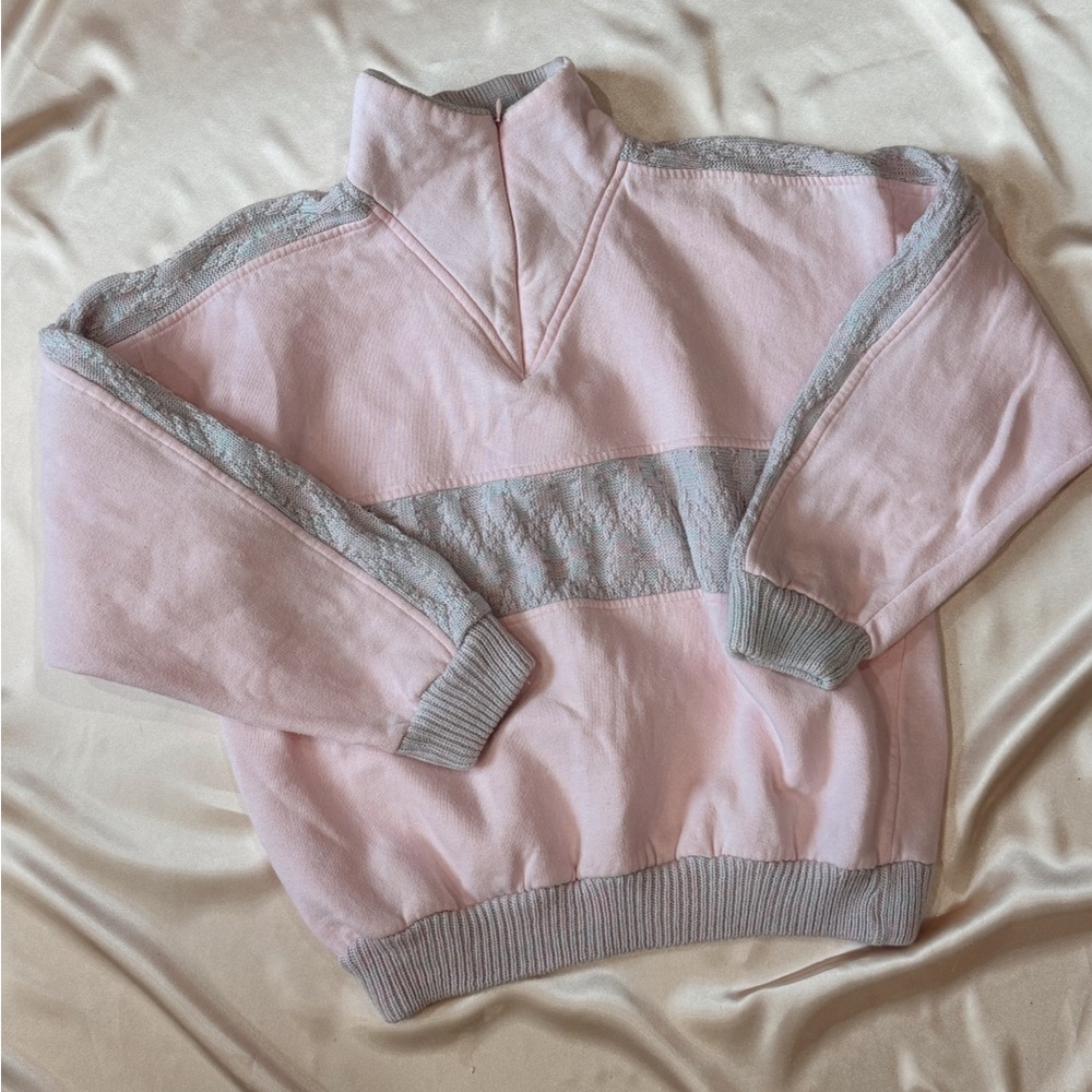 Vintage Lady Foot Locker Pink V-Neck Sweater | 90’s Retro Pastel